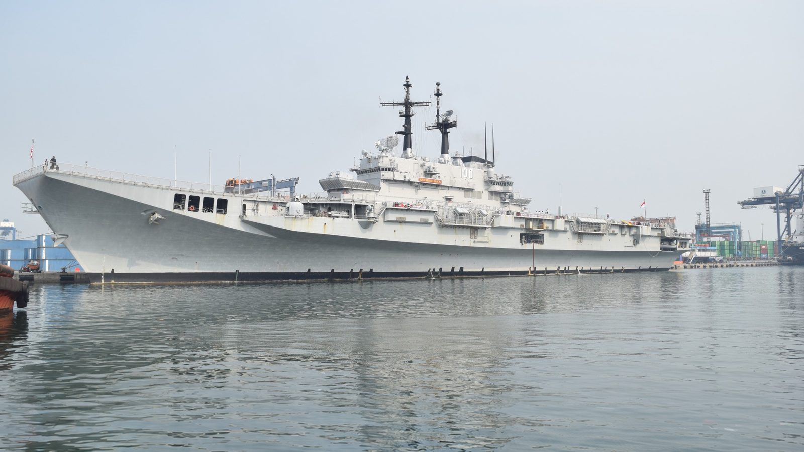 KRI Sriwijaya-100, the Indonesian Navy aircraft carrier, alongside in Jakarta
